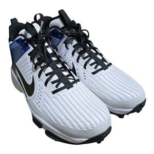 Nike Force Savage Pro 3 Shark White Blue FJ8163-100 Football Cleats Mens Size 15